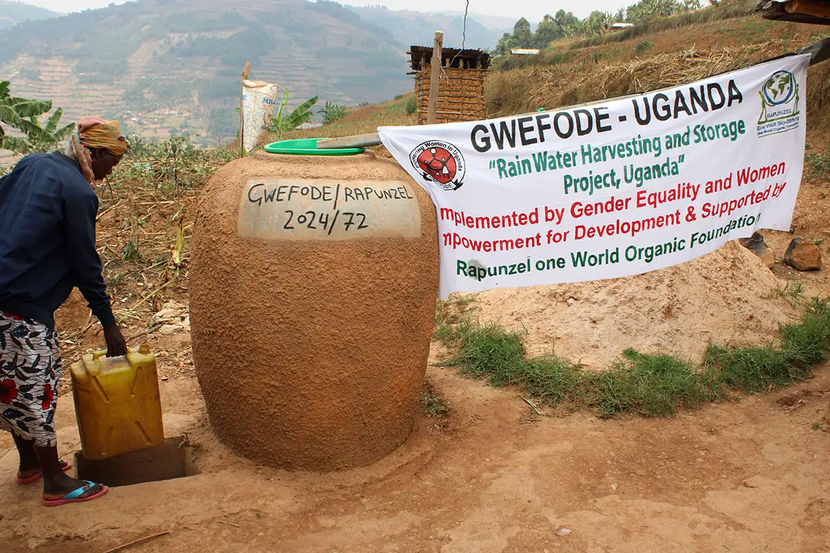The brick tanks or cisterns each hold 1,500 litres of rainwater